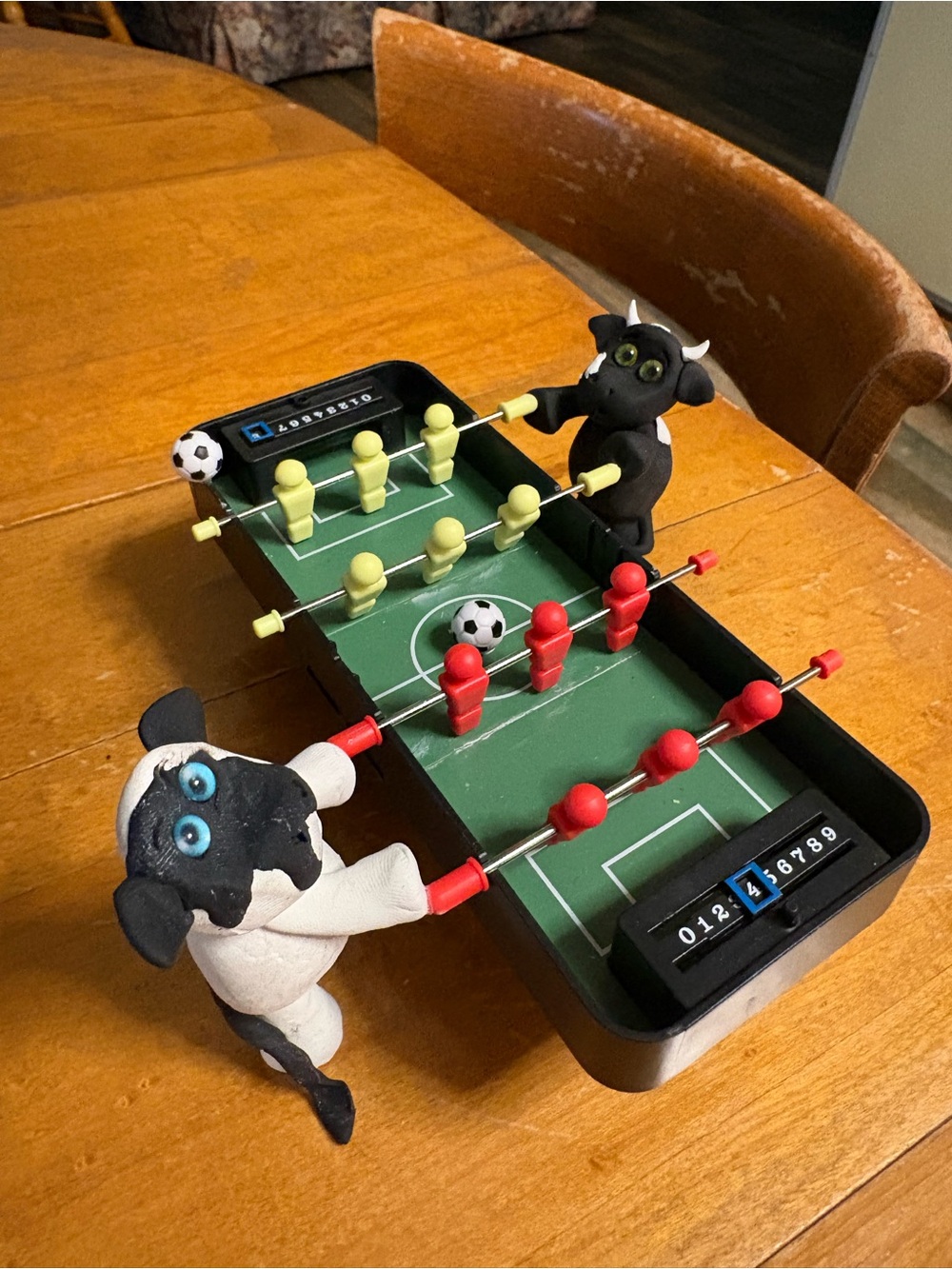 Cow Foosball Game - Green/Red/Yellow